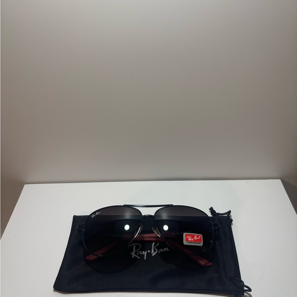 Ray-Ban Black and Red Aviator Sunglasses